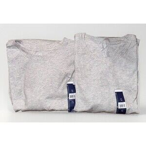 George Men's - Lot Of 2 -Gray - Crewneck Tee with Long Sleeves, Size 3XLT - NWT